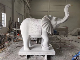 Grey Granite Big Elephant Statue Sculpture Garden