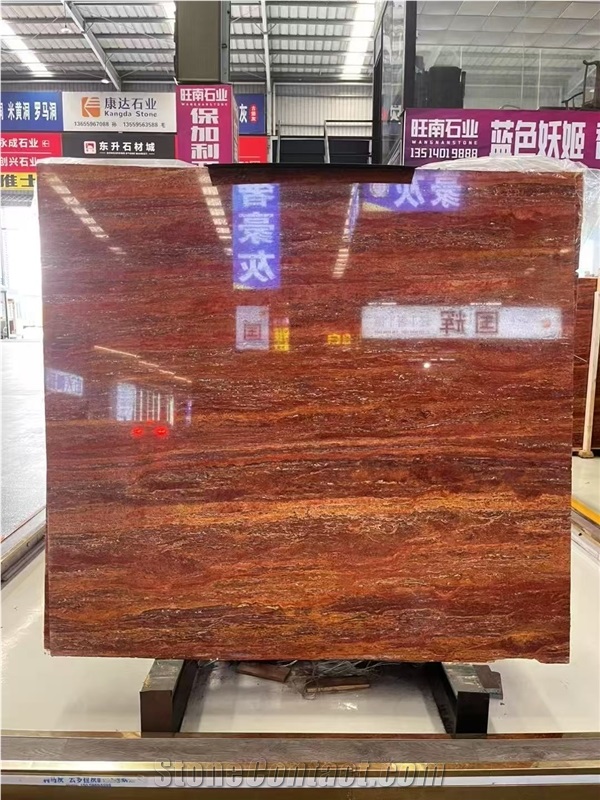 Iran Red Travertine Slab Wall Floor Tiles