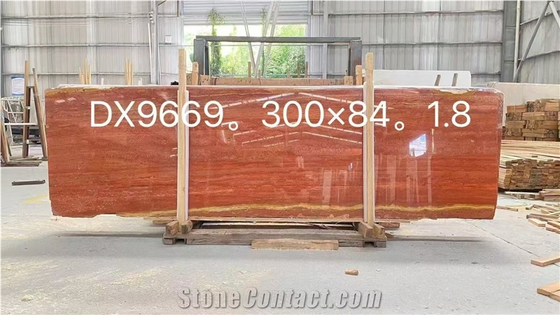 Iran Red Travertine Slab Wall Floor Tiles Pattern