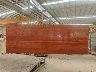 Iran Red Travertine Slab Wall Floor Tiles Pattern