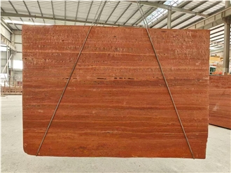 Iran Red Travertine Travertino Rosso Persiano Slab