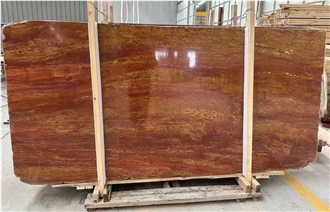 Iran Red Travertine Travertino Rosso Persiano Slab