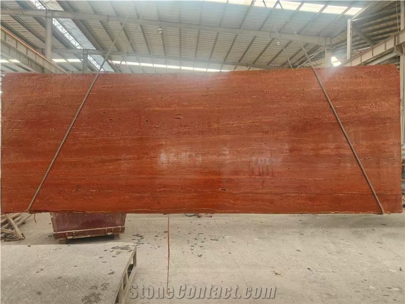 Iran Red Travertine Travertino Rosso Persiano Slab