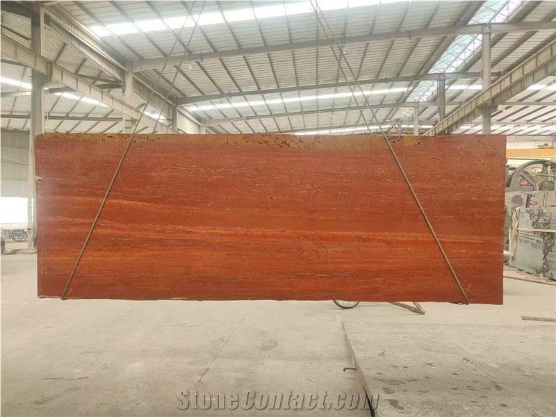 Iran Red Travertine Travertino Rosso Persiano Slab