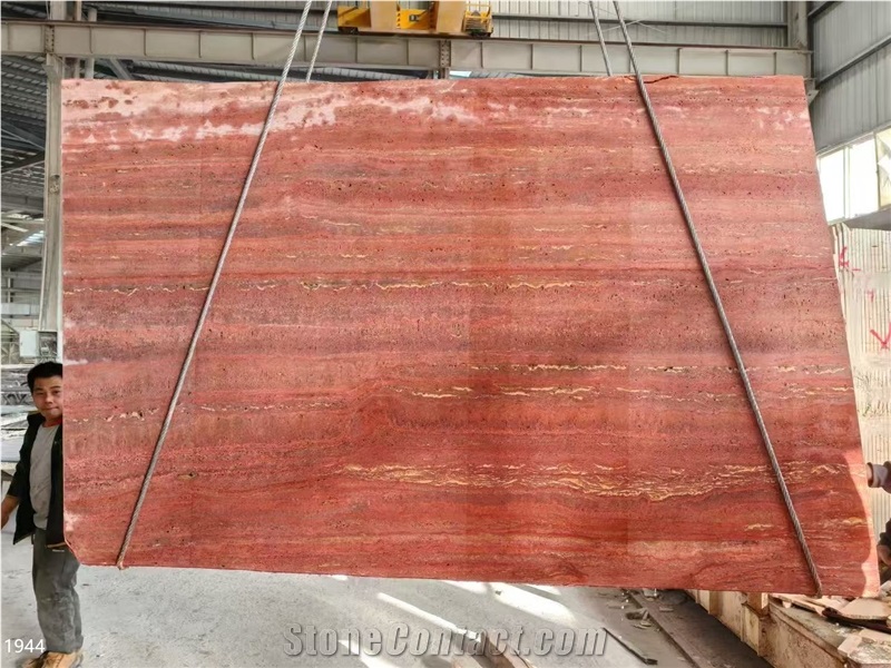 Red Travertine Slabs Persia Rosso Travertino Rojo Stone Tile