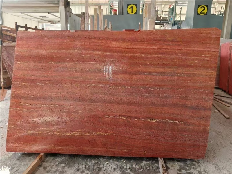 Red Travertine Slabs Persia Rosso Travertino Rojo Stone Tile