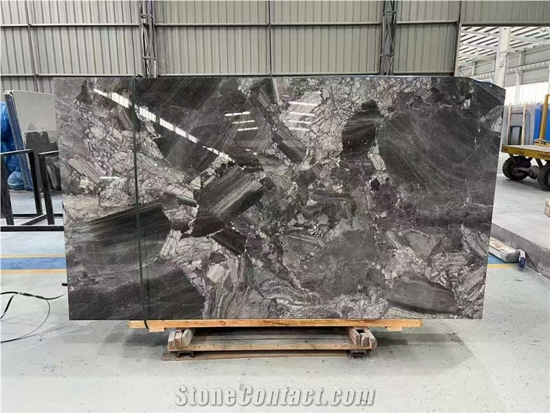 Silver Breccia Marble Fantasy Bedrock Serbian Ash Slab Tile