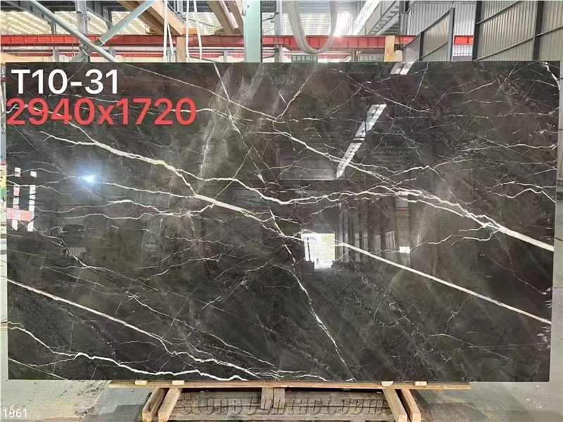 Spider Dark Grey Marble Slabs Sivas Black Stone Tile