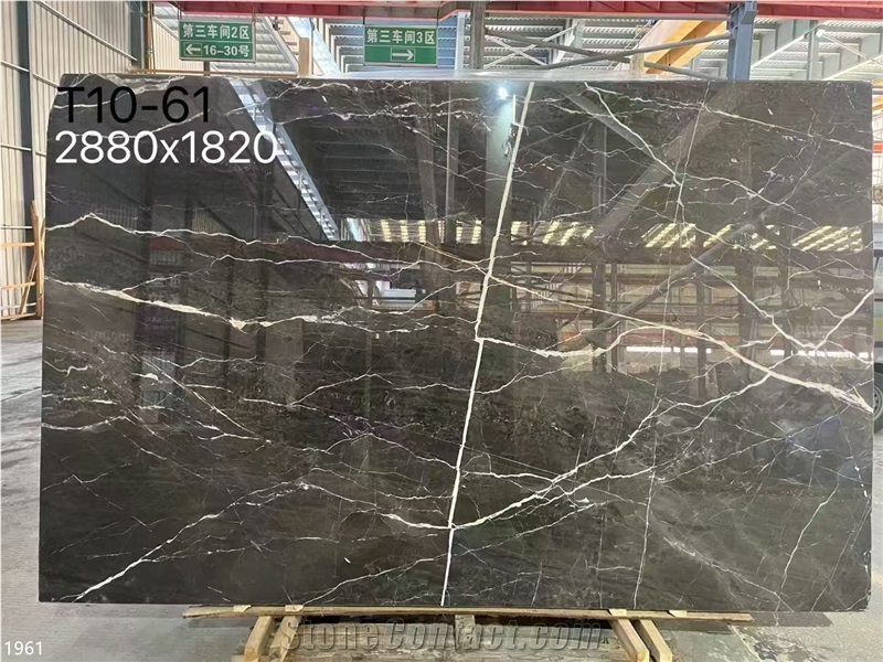 Spider Dark Grey Marble Slabs Sivas Black Stone Tile