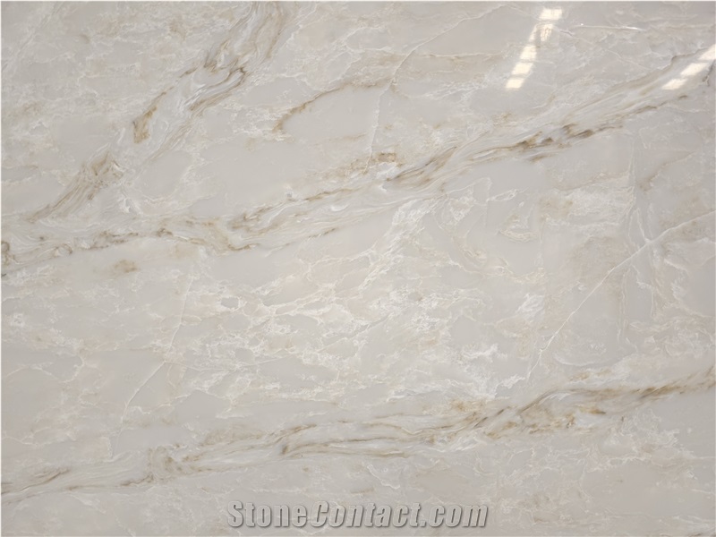 3200*1600Mm Artificial 5124 Calacatta Lavezzi Quartz Slabs