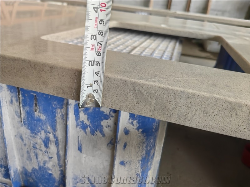 4070 Symphony Grey Quartz Bathroom Vanity Tops For Apartment