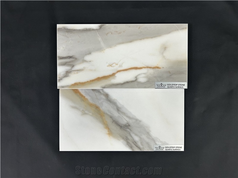 7005 Calacatta Macchia Vecchia PD Printed Quartz Slabs