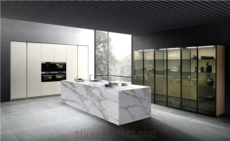 7005 Calacatta Macchia Vecchia PD Printed Quartz Slabs
