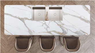 7005 Calacatta Macchia Vecchia PD Printed Quartz Slabs