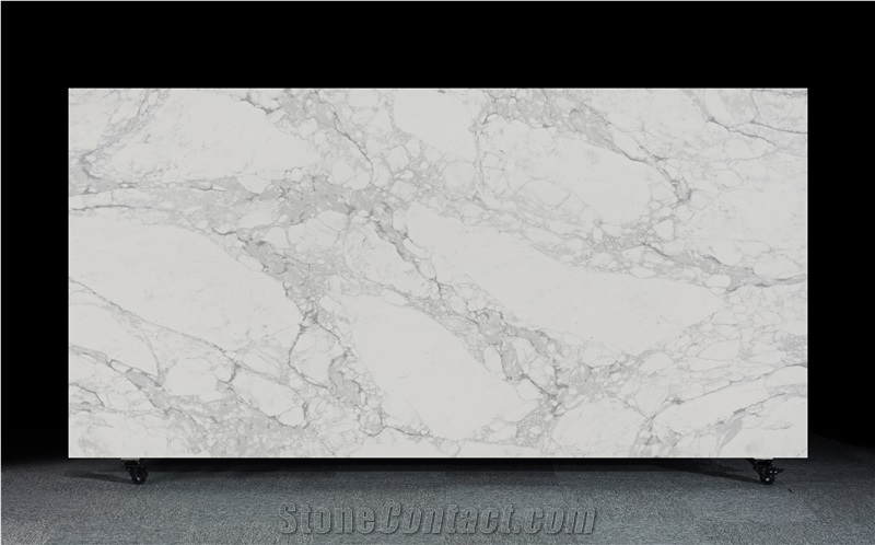 Grey Veins 5117 Statuario Verona White Quartz Slabs