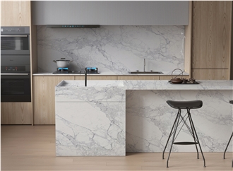 Grey Veins 5117 Statuario Verona White Quartz Slabs