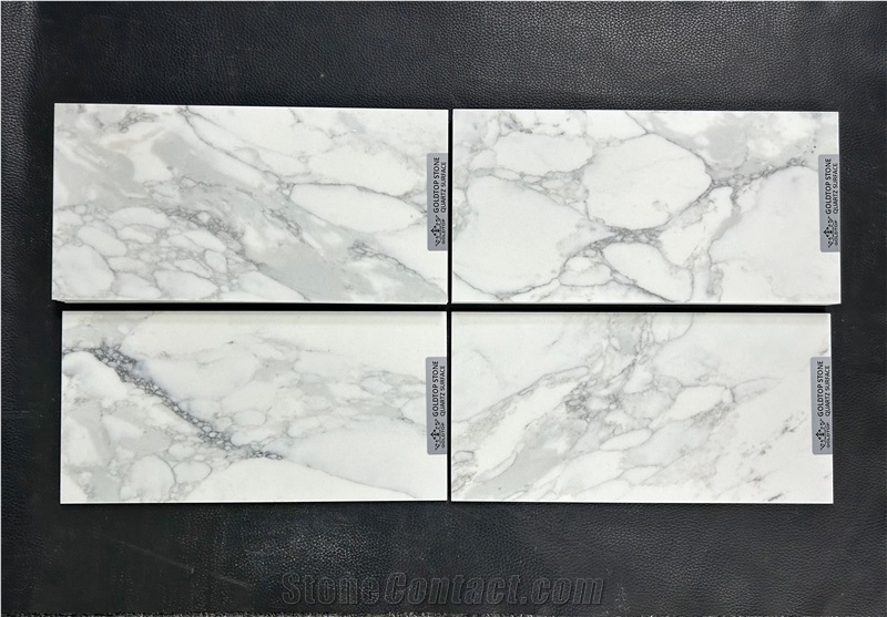 Grey Veins 5117 Statuario Verona White Quartz Slabs