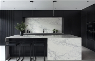 Grey Veins 5117 Statuario Verona White Quartz Slabs