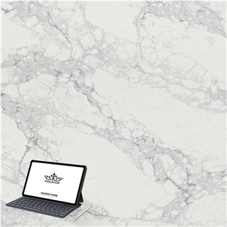 Grey Veins 5117 Statuario Verona White Quartz Slabs