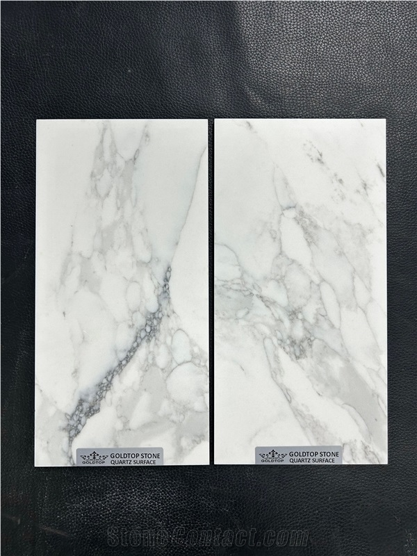 Grey Veins 5117 Statuario Verona White Quartz Slabs