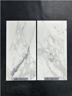 Grey Veins 5117 Statuario Verona White Quartz Slabs
