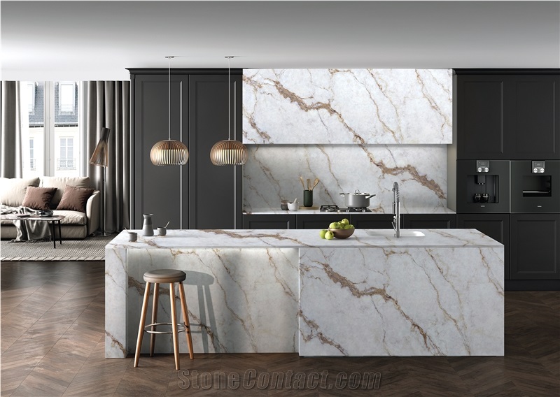Hot 7003 Cristallo PD Printed Quartz Countertops Bench Tops