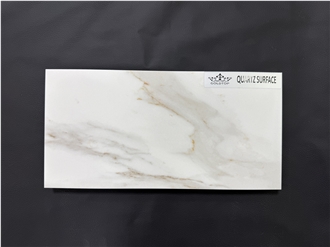 White New 7009 Calacatta Delicato PD Printed Quartz Slabs