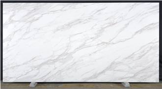 White New 7009 Calacatta Delicato PD Printed Quartz Slabs