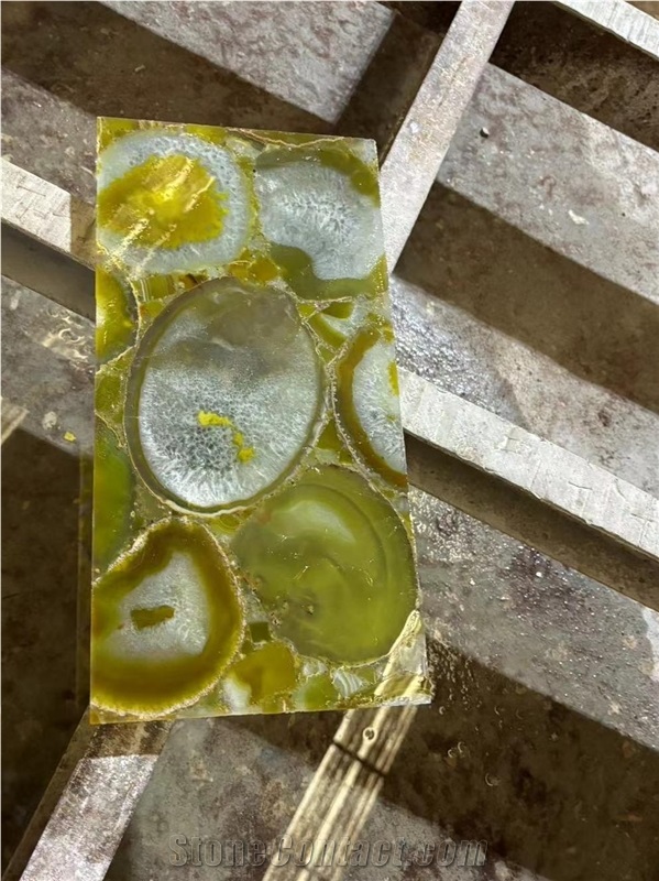 Yellow Agate Gem Semiprecious Stone Table Legs