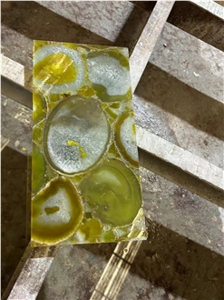 Yellow Agate Gem Semiprecious Stone Table Legs