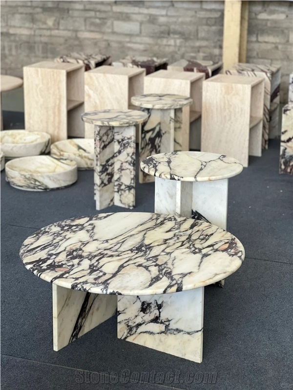Calacatta Viola Marble Side Table