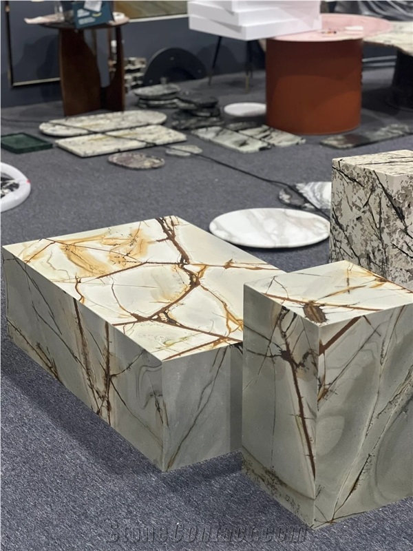 OEM Luxury Deep Blue Quartzite Slab Furniture Marble Plinth