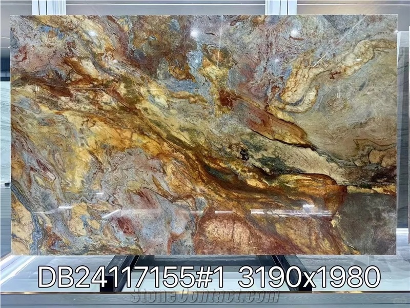 Rainbow Impression Quartzite Slabs