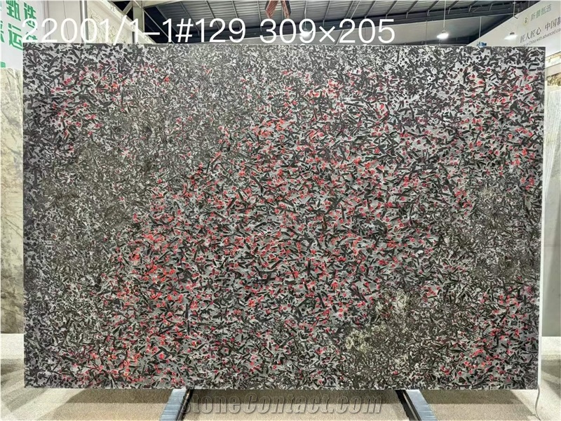 Ruby Meteorite Granite Slabs