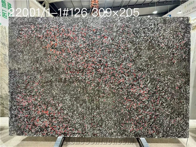 Ruby Meteorite Granite Slabs