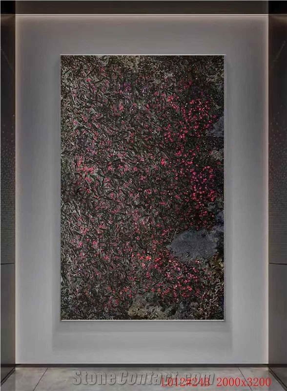 Ruby Meteorite Granite Slabs