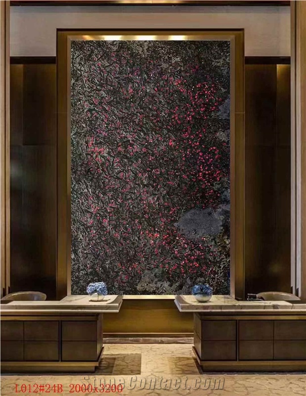Ruby Meteorite Granite Slabs