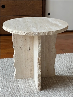 Travertine Side  Table