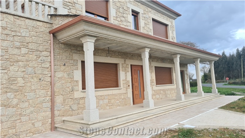 Granito Silvestre Moreno Yellow Granite Natural Split Wall Masonry Stone 10/15 Cm