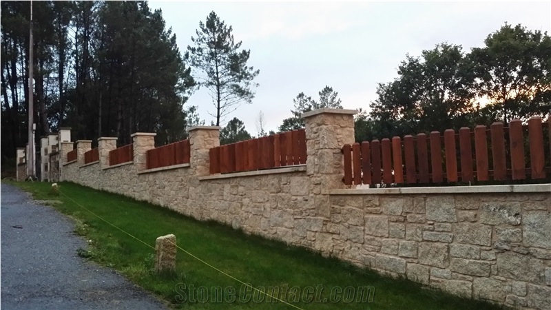 Granito Silvestre Moreno Yellow Granite Natural Split Wall Masonry Stone 10/15 Cm