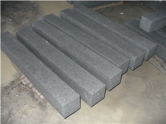 G684 Black Granite Chiseled Kerbstones