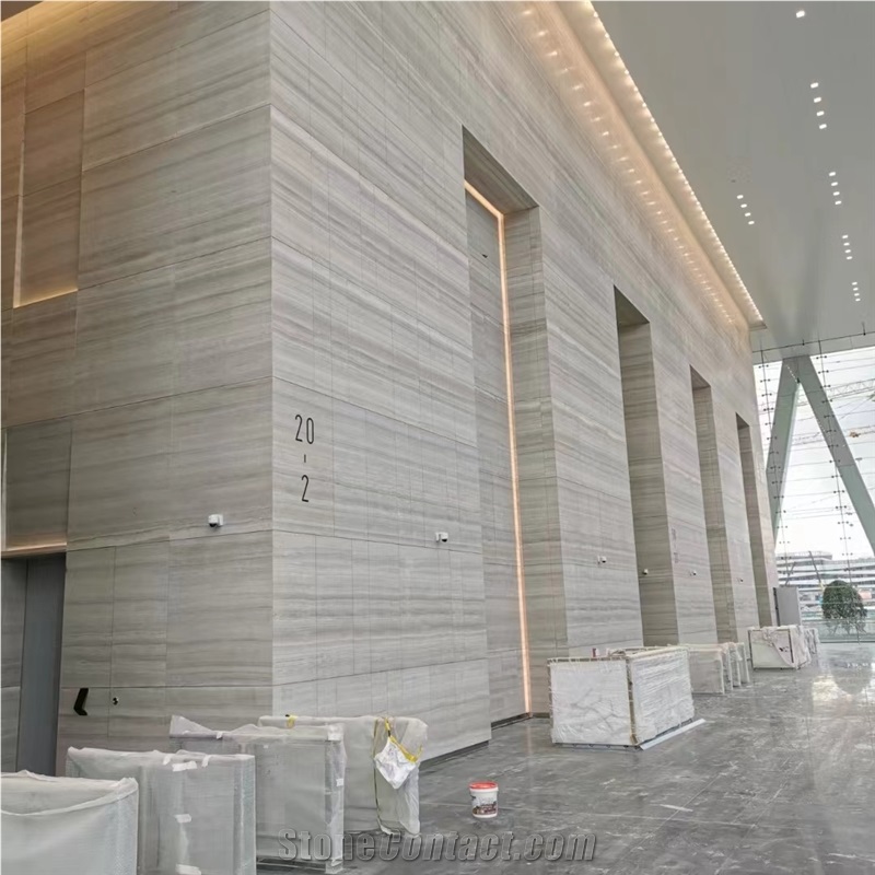 White Wooden Vein Marble Wall Tiles