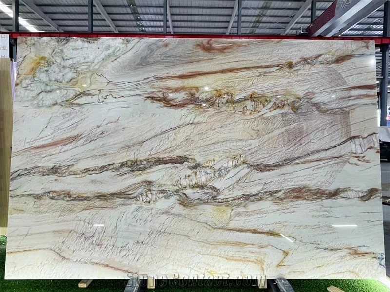 Beatiful Cristallo Champagne Quartzite Slabs