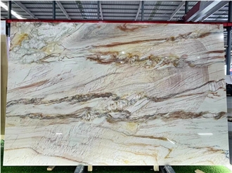 Beatiful Cristallo Champagne Quartzite Slabs