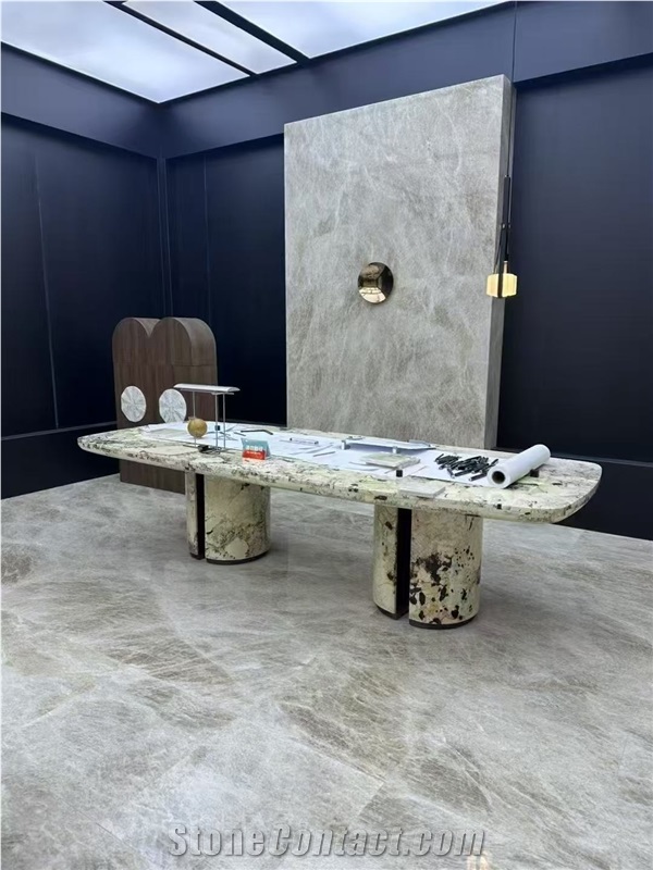 Big Stock Brazil White  Taj Mahal Quartzite Slabs