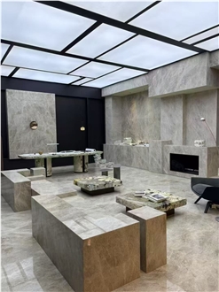 Big Stock Brazil White  Taj Mahal Quartzite Slabs