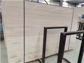 Chinese  White Wood Grain Marble Wooden Vein Marble Slabs