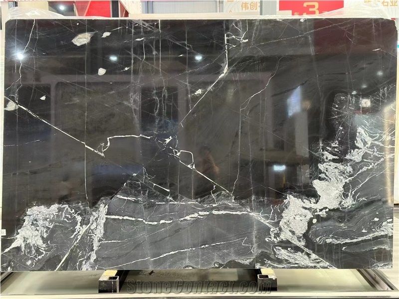 Hilton Black Hilton  Grey Fusion Black Marble Big Slabs