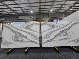 New 2Cm Volakas White Marble Slabs With Fantasy Veining New 2Cm Volakas White Marble Slabs With Fantasy Veining