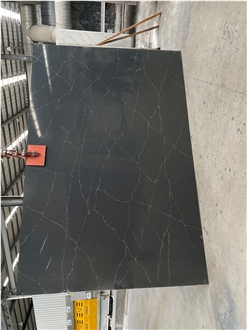 Artificial Black Quartz Slabs With Slight Veins